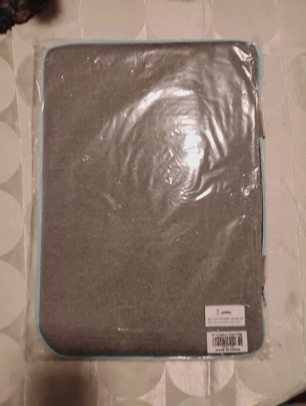 Laptop Sleeve Case in Light Grey with Mint Trim